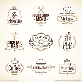 餐厅菜单标志矢量素材