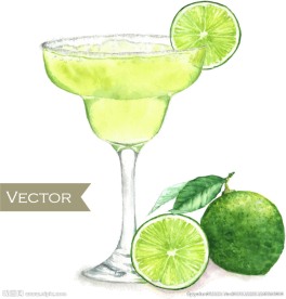 绿柠檬鸡尾酒矢量素材