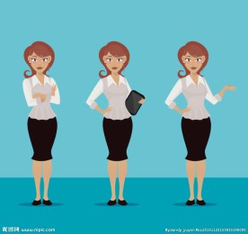 3款办公室女郎矢量素材
