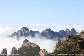 黄山 云海 云雾 山顶云雾 雾