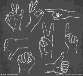 手绘手势设计矢量素材