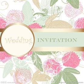 复古花卉邀请卡矢量素材