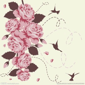 玫瑰装饰背景矢量素材