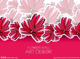 雅致花卉艺术矢量素材