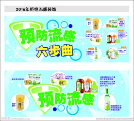 预防流感六步装饰