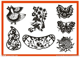 元宝葫芦等异形剪纸窗花纹样7幅