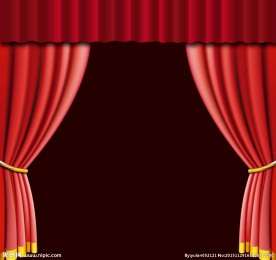 红色舞台幕布矢量图