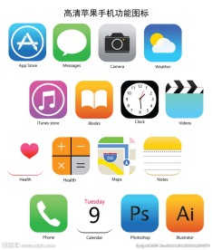 高清苹果手机功能图标