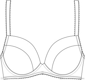 超细致文胸四分之三杯基础线稿