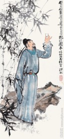 青莲居士月下献酌图