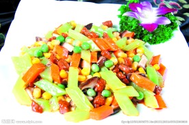 牛肉沫炒什锦