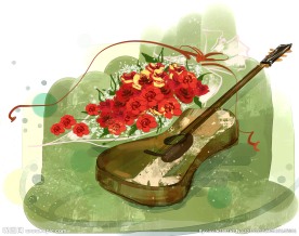 梦幻时尚水彩花朵 水墨花卉背景