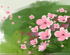 梦幻时尚水彩花朵 水墨花卉背景