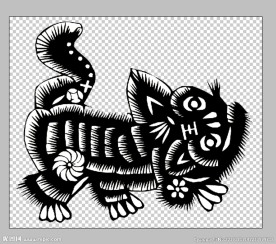 老虎剪纸纹样