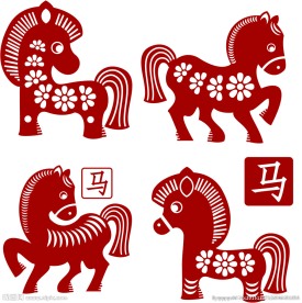 Q版卡通小马剪纸