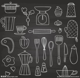 手绘厨房 元素