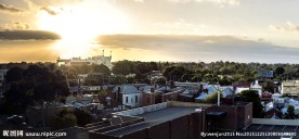 欧洲城市日出风景