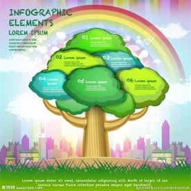 卡通大树 商务金融