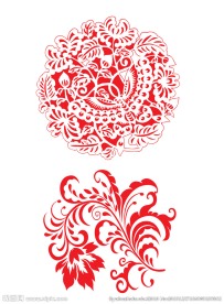 红色精美花纹 圆形花纹