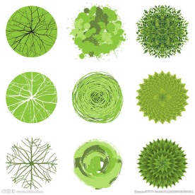 圆形环保绿色元素树叶