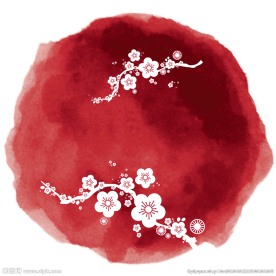 手绘梅花