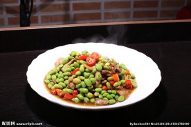 毛豆炒肉   炒毛豆