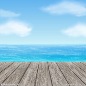木桥与海天一色风景