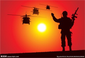 士兵和战机剪影