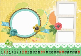 卡通边框 台历 模板