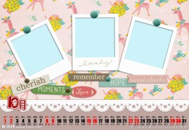 卡通边框 台历 模板