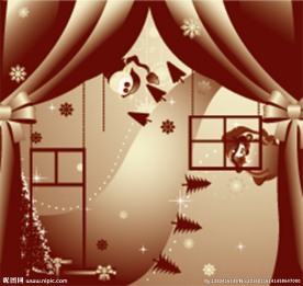 紫色风格  圣诞节插画