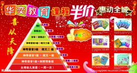 培训班海报金字塔式宣传