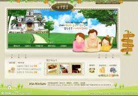 韩国卡通儿童亲子网页设计
