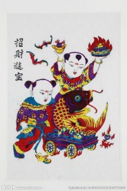 年画 剪纸 春节 福字 民俗