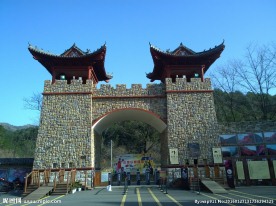 古典建筑 门楼  景区 亭子