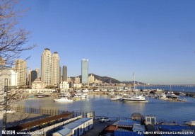 大连星海湾海滨黄昏风景