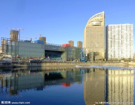 大连星海湾海滨夕阳风光