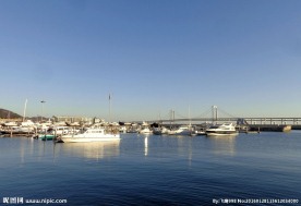 大连星海湾海滨黄昏风景