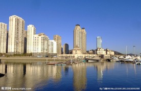 大连星海湾海滨黄昏风景