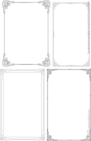 黑色矢量花纹边框