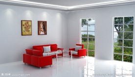 室内客厅落地窗简约风格效果图