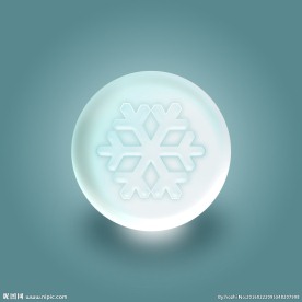 青色水晶雪花按钮