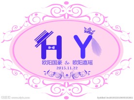 紫色浪漫婚礼logo