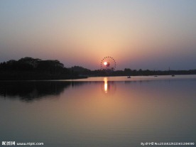 落日湖景
