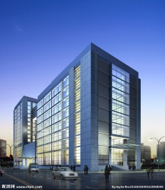 警备局办公楼夜间全景图