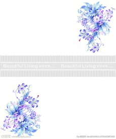 手绘蓝花高清玻璃移门图片