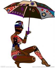 打着雨伞唯美图案美女