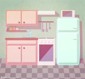 整洁厨房插画矢量素材