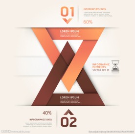 彩色折纸标签模板矢量素材