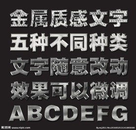 金属质感文字